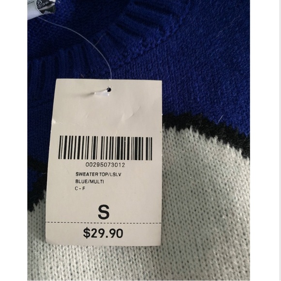 NWT PEANUTS Women’s Snoopy Rainbow Striped Crewneck Acrylic Sweater Sz S - Picture 5 of 6